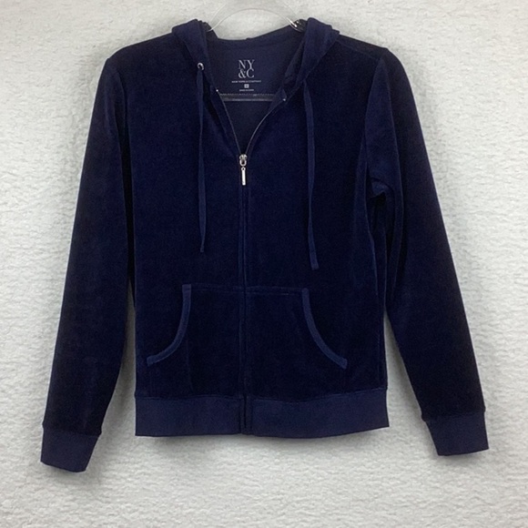 NY&C Women’s Size Small Velvety Hooded Zip Up. - Picture 6 of 10